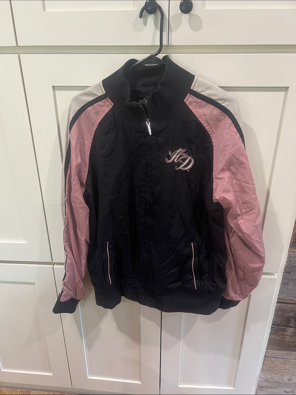 Harley Davidson Motorcycles Black/Pink Mesh lined Nylon jacket -Womens sz XL - Picture 5 of 8